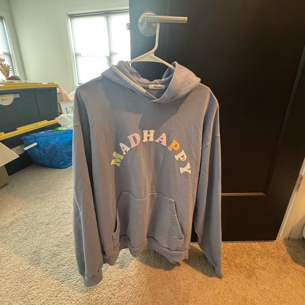 Madhappy Blue Gray Gradient Logo Hoodie